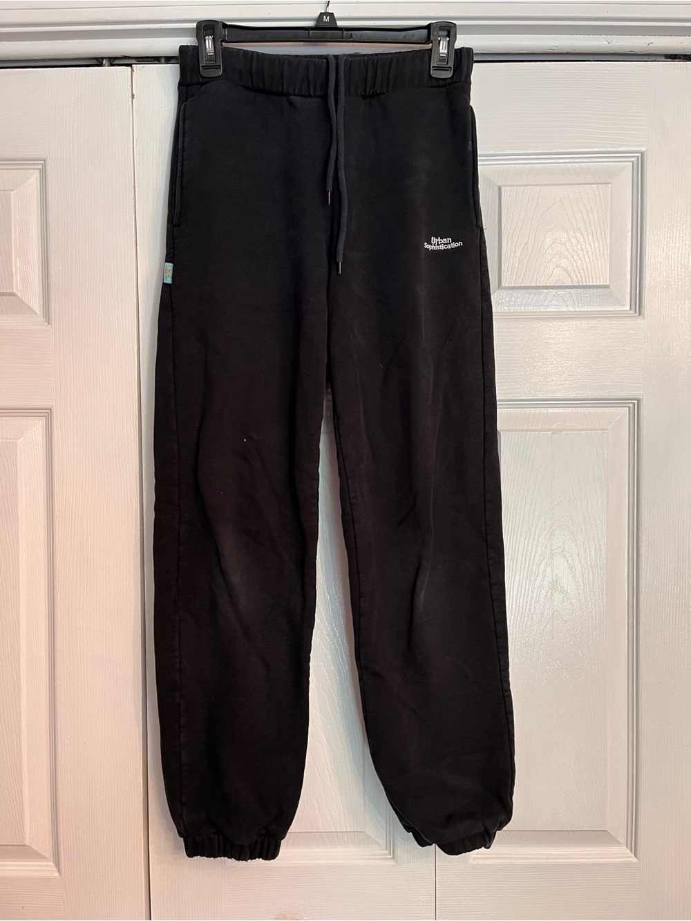 Urban Sophistication Black Sweatpant Joggers with Subtle Logo